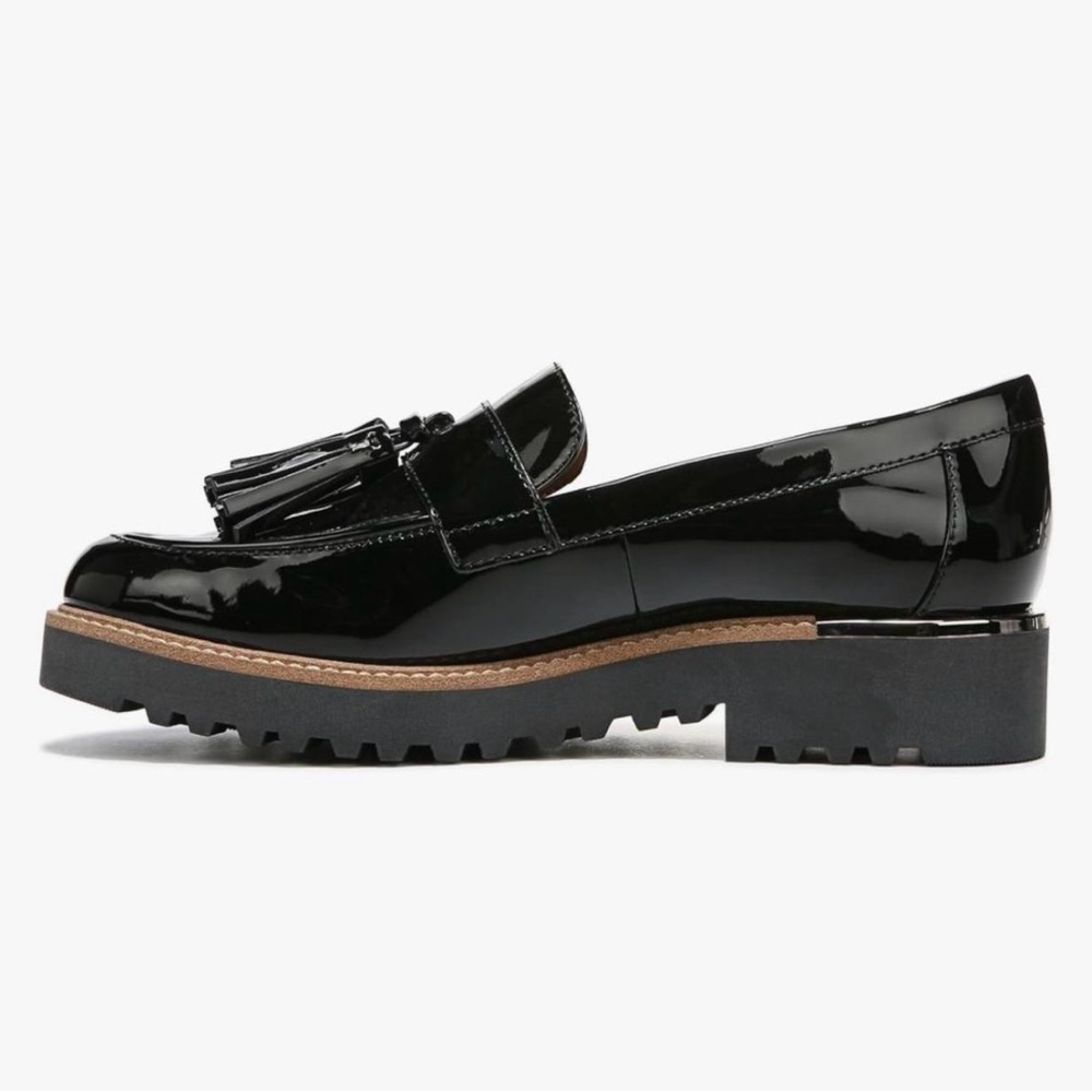 Franco Sarto Black Patent Leather Tassel Loafers - Picture 2 of 5